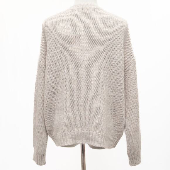 One Grey Day Oatmeal Mohair Blend Button Cardigan Size Large - Picture 3 of 10